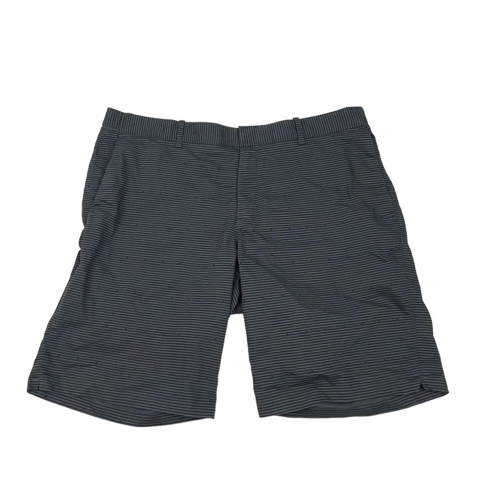 Nike Dri fit athletic golf black grey striped shorts